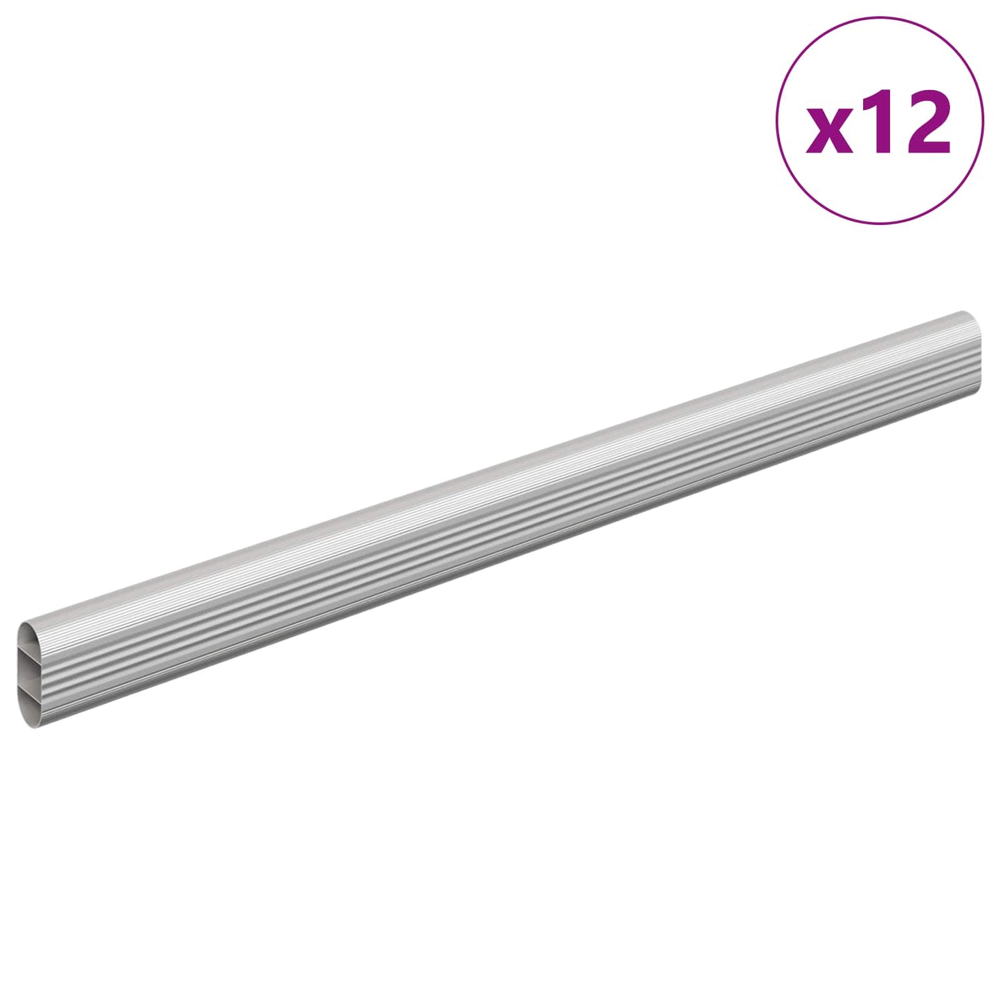 Szekrény rúd 12 pcs Ezüst 371,5 x 15 x 29 mm Alumínium ötvözet