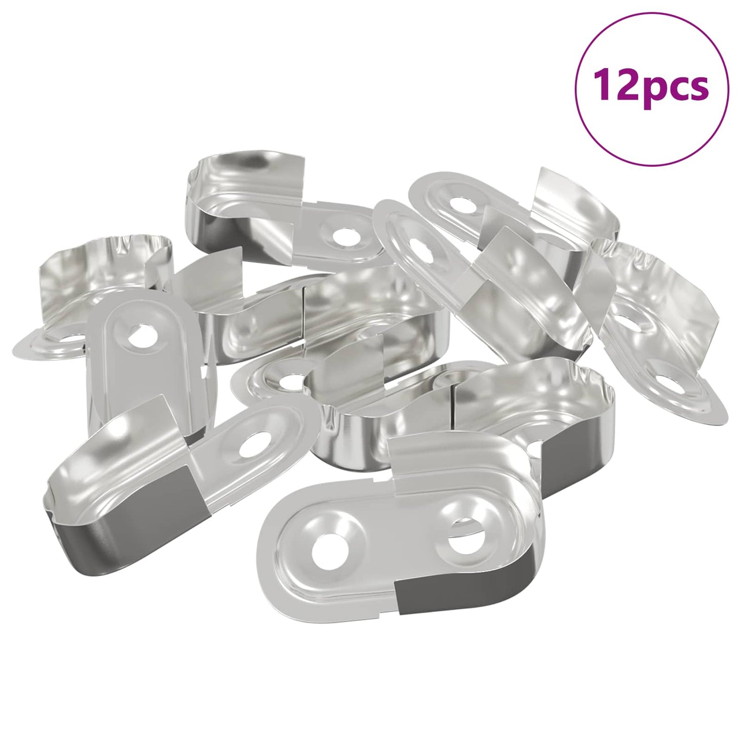 Szekrény rúd tartó 12 pcs Fehér Cink 40 x 18 x 10 mm Vas