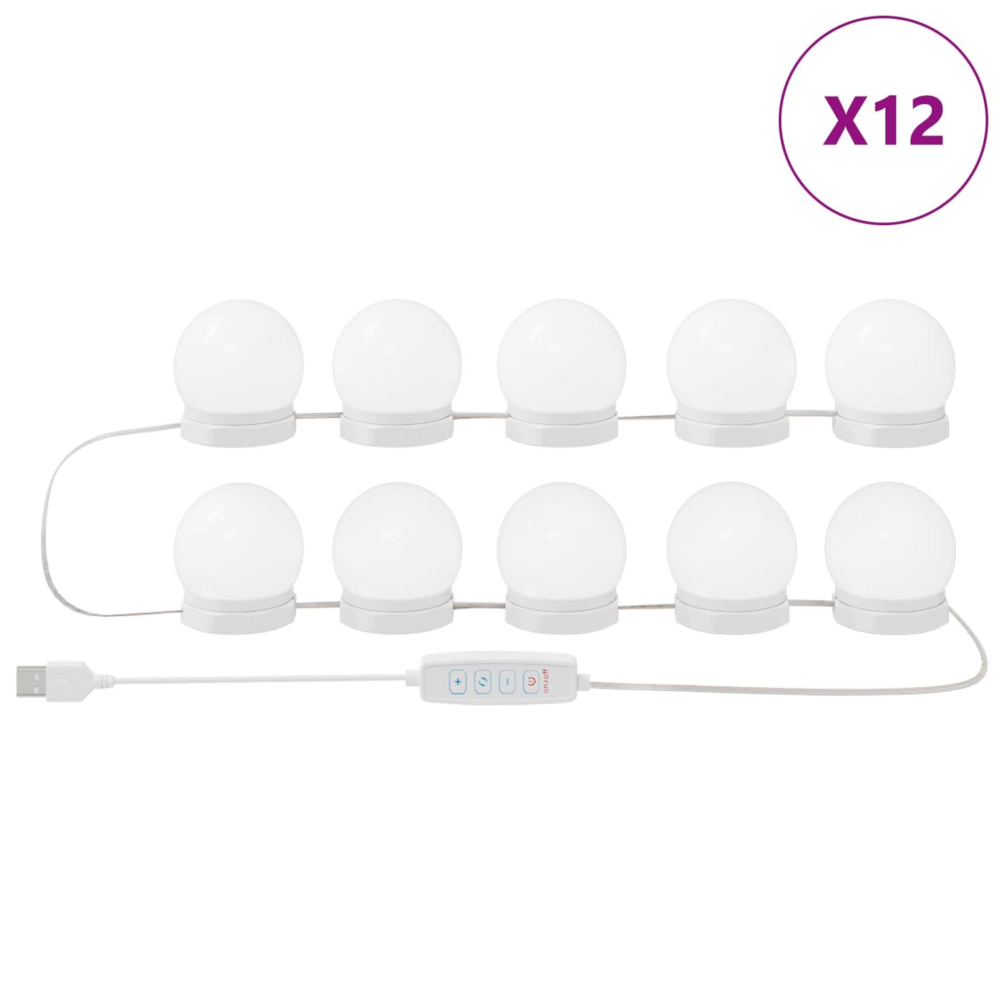 Tükör világítás 12 pcs Fehér 4.5 x 4.5 x 4.8 cm Műanyag