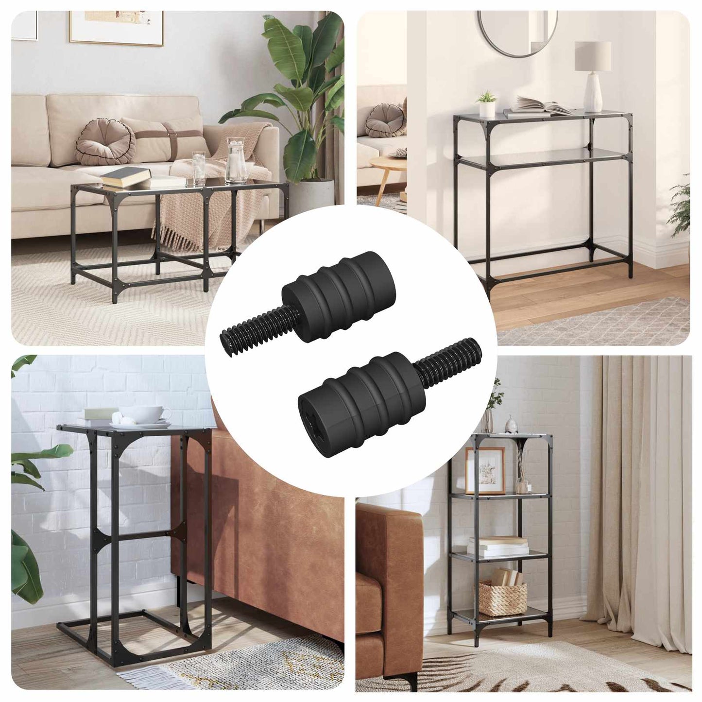 Távtartó Csavar 2 pcs Fekete M4 Gumi és Acél