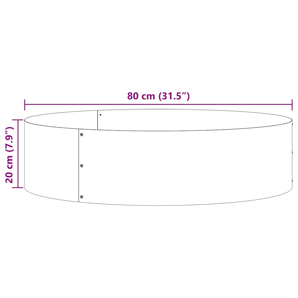 Ültető gyűrű 5 db Ezüst 80 x 80 x 20 cm Horganyzott acél