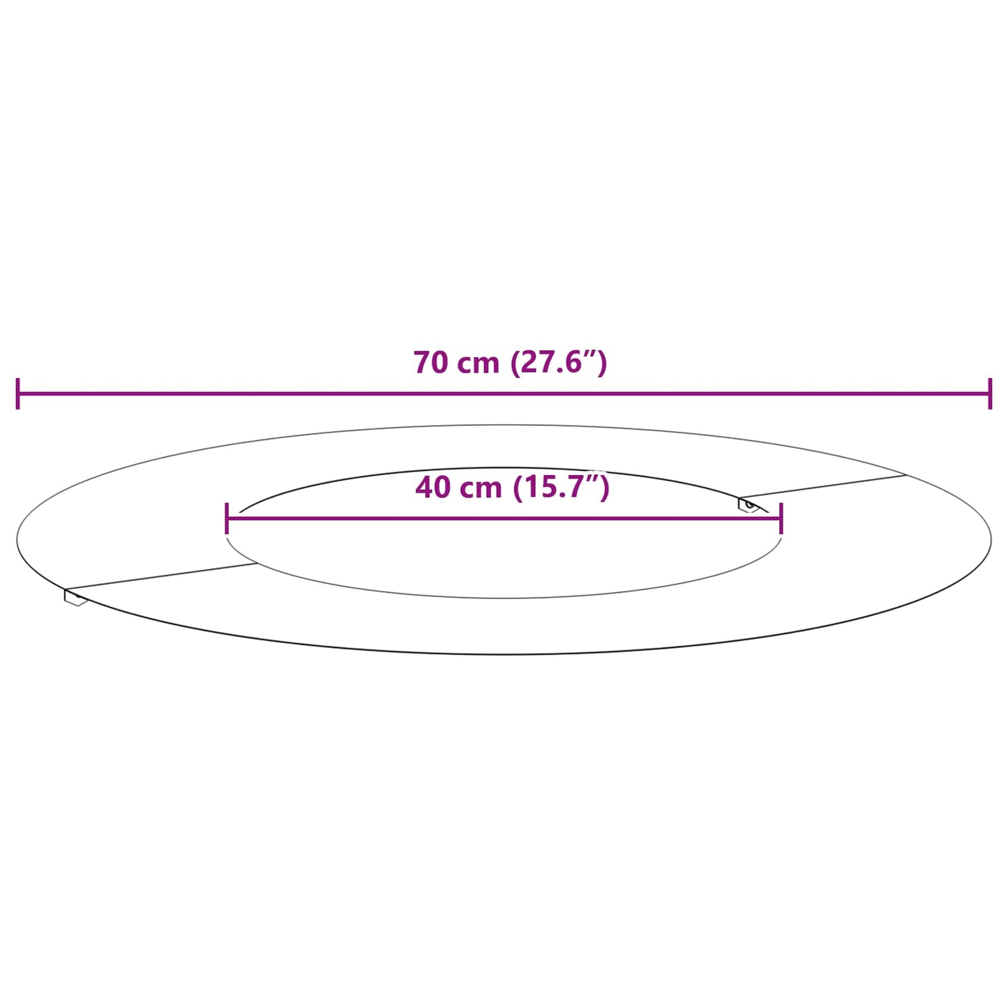 Alkalmas lapos fa gyűrűhöz Barna Ø40 / 70 cm Időjárásálló acél