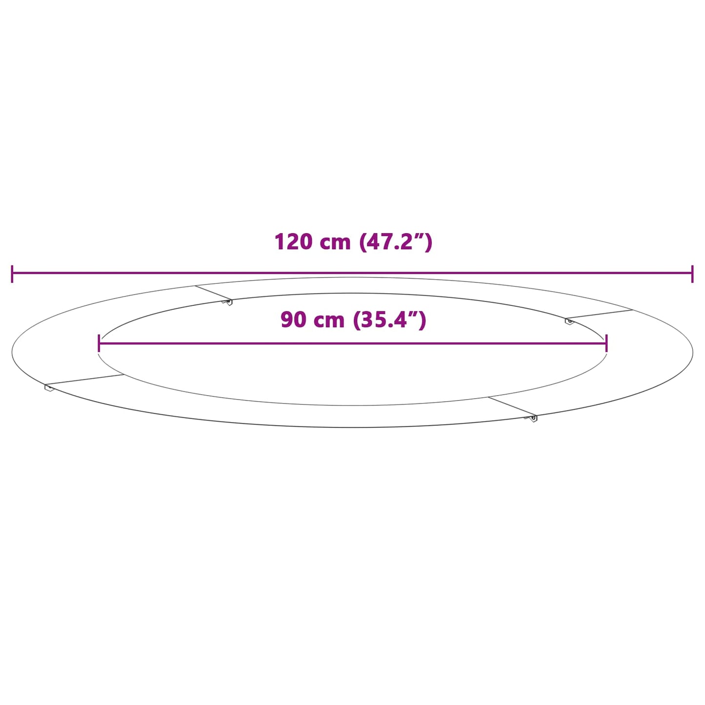 Alkalmas lapos fa gyűrűkhez 5 db Rozsdás Ø90/120 cm