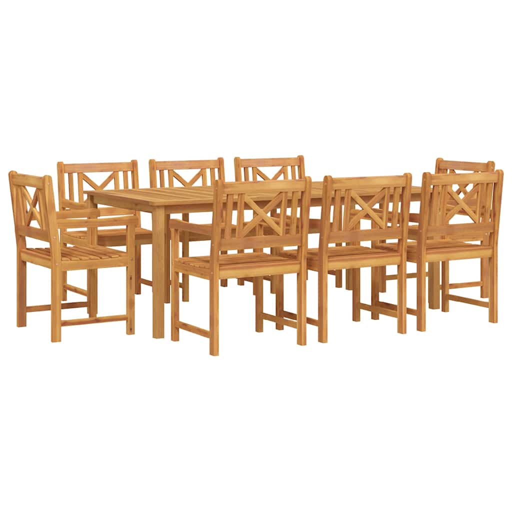 Kert étkező szett 9 pcs Barna Tömör Akácfa