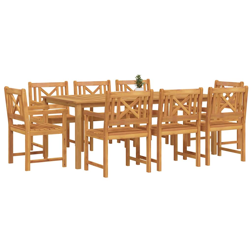 Kert étkező szett 9 pcs Barna Tömör Akácfa