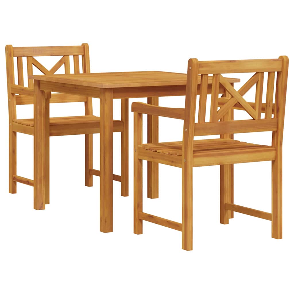 Kert étkező szett 3 pcs Barna Tömör akácfa