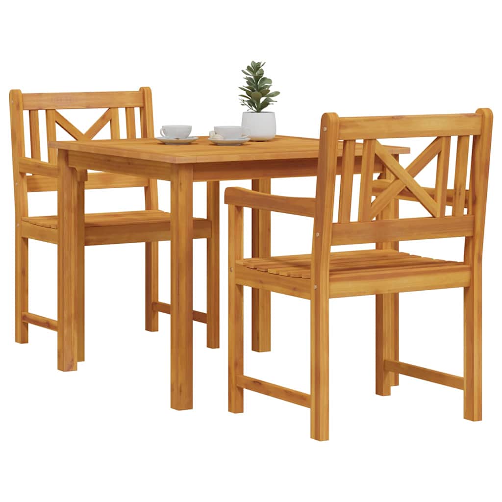 Kert étkező szett 3 pcs Barna Tömör akácfa