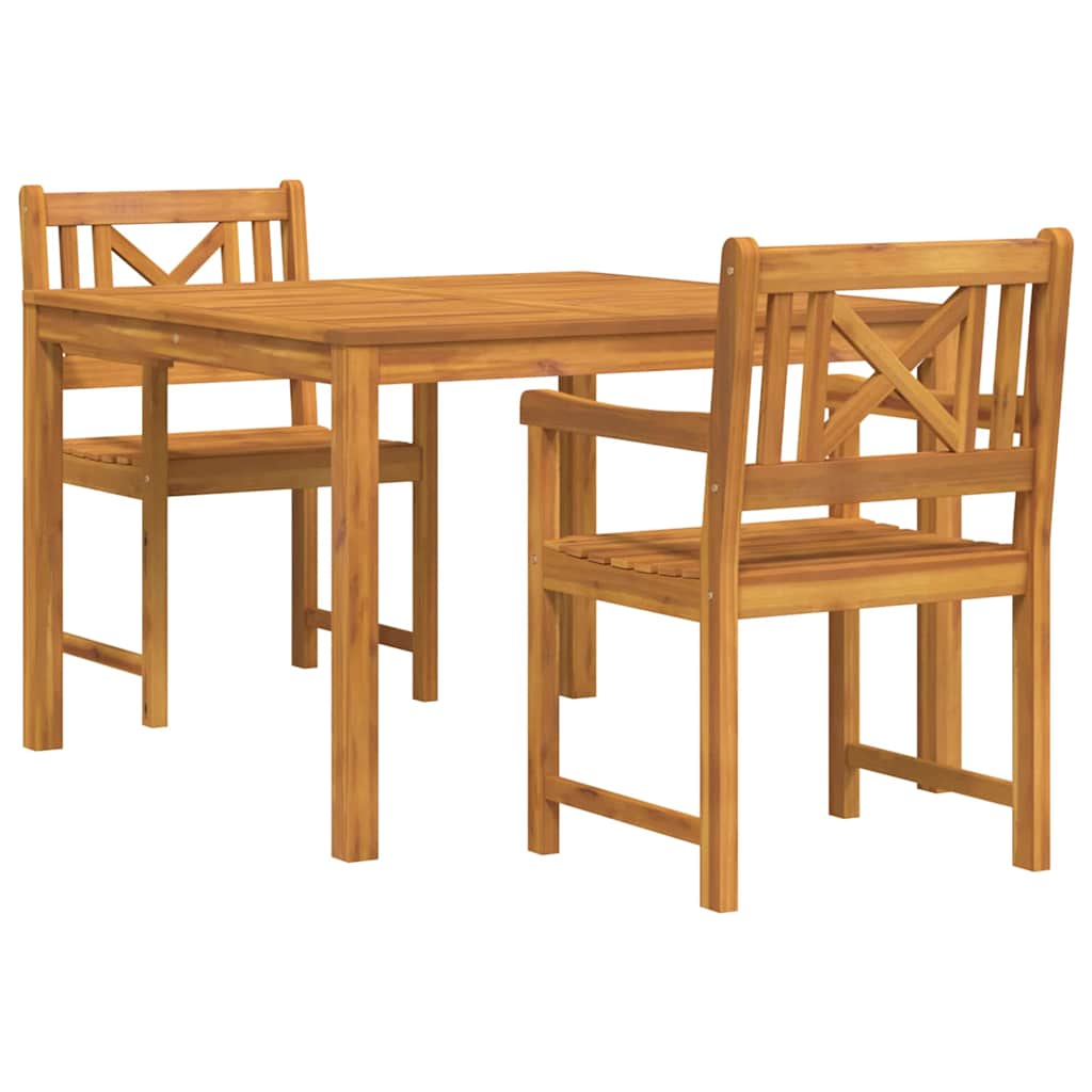 Kert étkező szett 3 pcs Barna Tömör akácfa