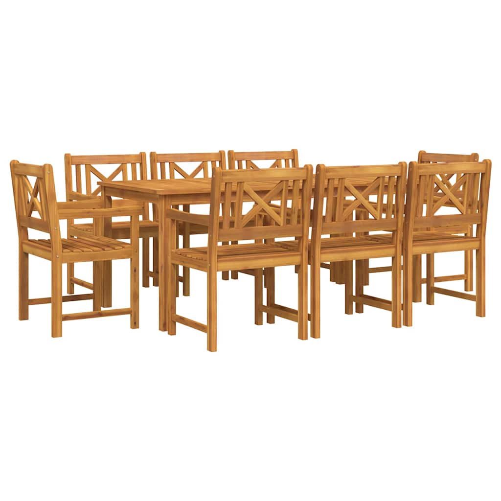 Kert étkező szett 9 pcs Barna Tömör Akácfa