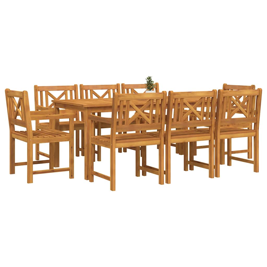 Kert étkező szett 9 pcs Barna Tömör Akácfa
