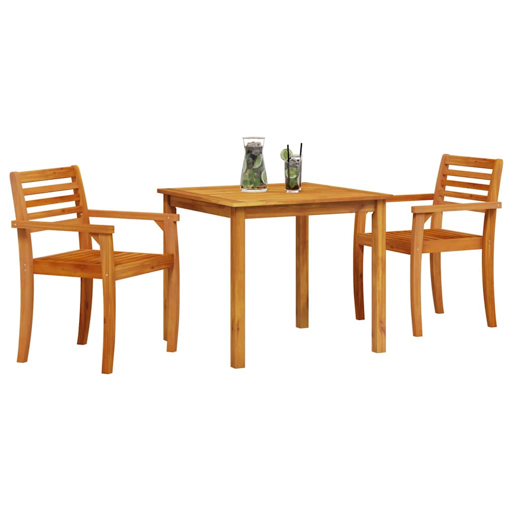 Kert étkező szett 3 pcs Barna Tömör Akácfa