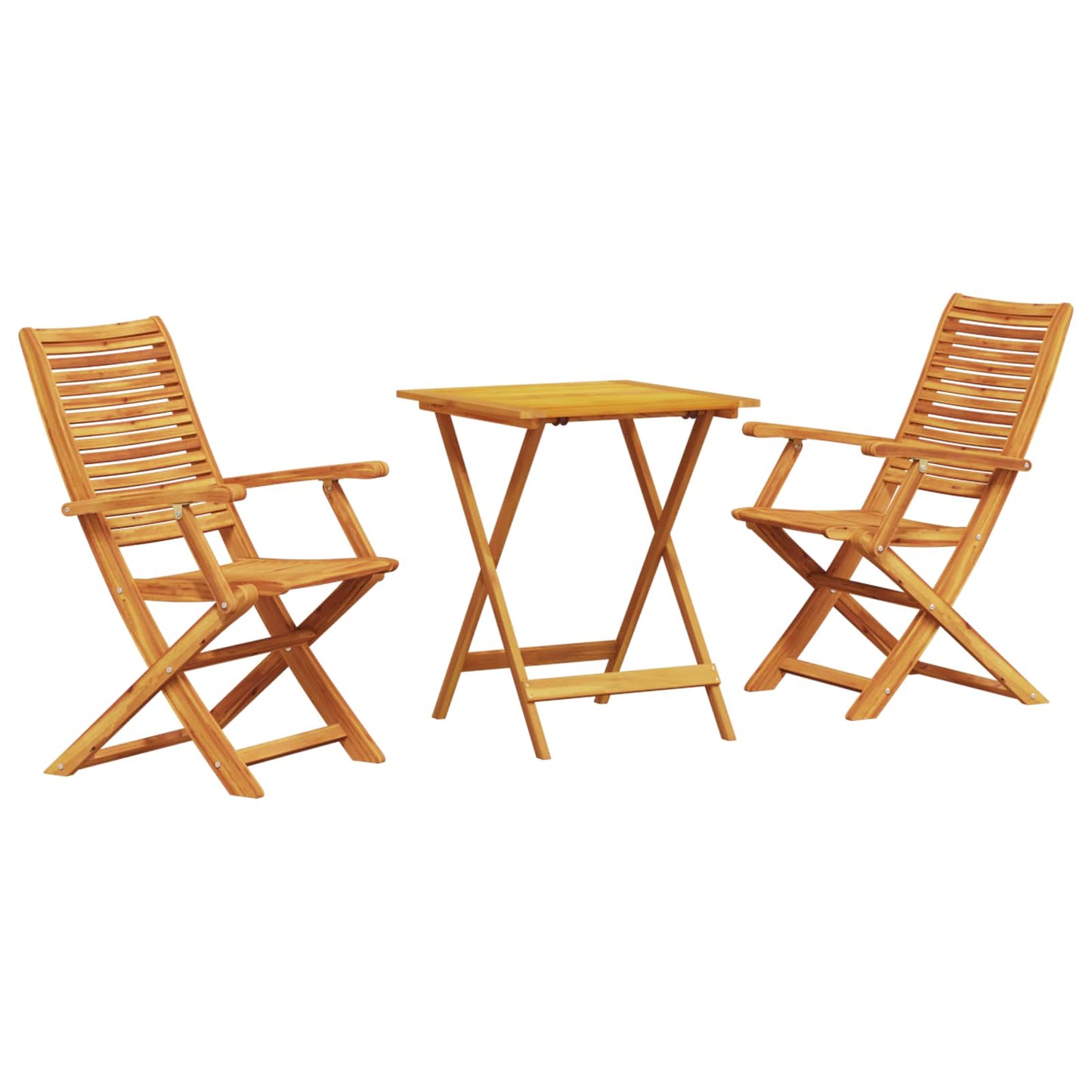 Összecsukható Bistro Szett 3 pcs Barna Tömör Akácfa