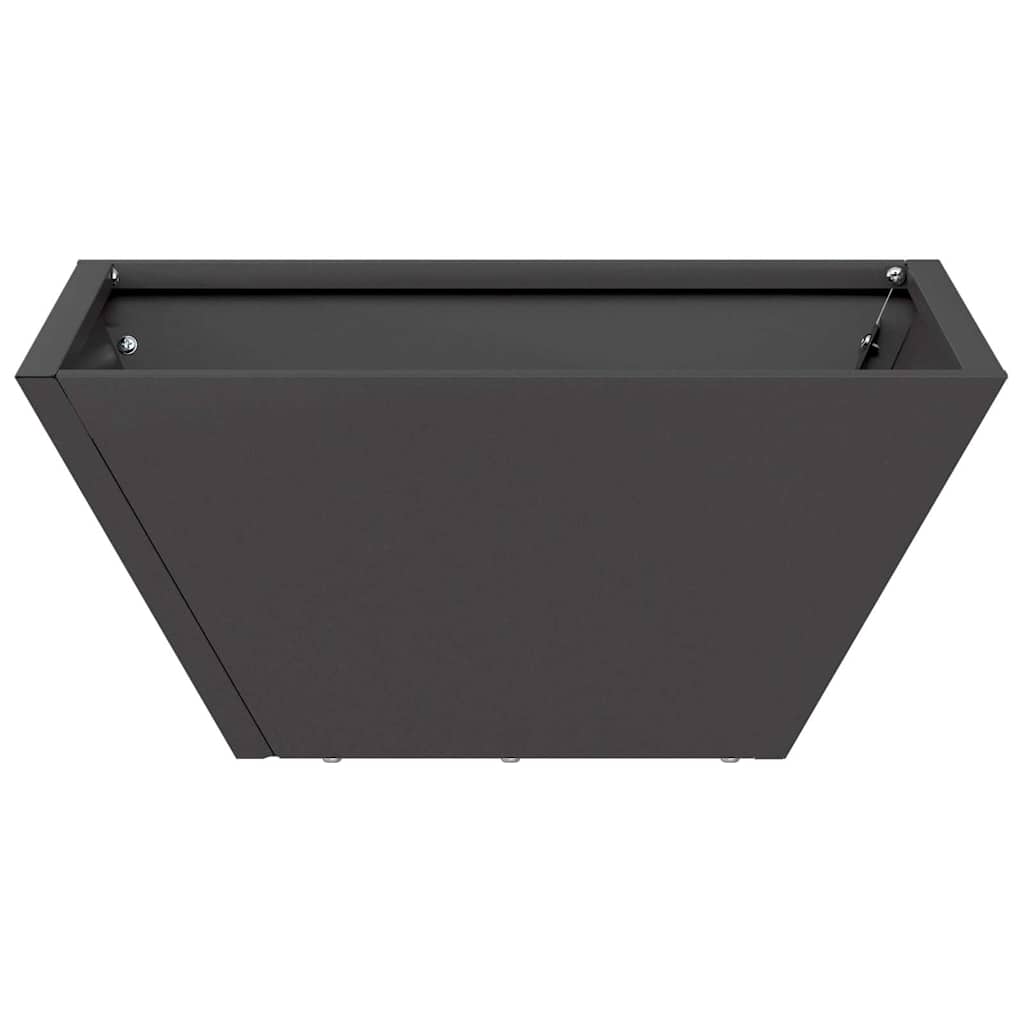 Kerti cserép 5 db Fekete 35 x 35 x 15 cm Hidegen hengerelt acél