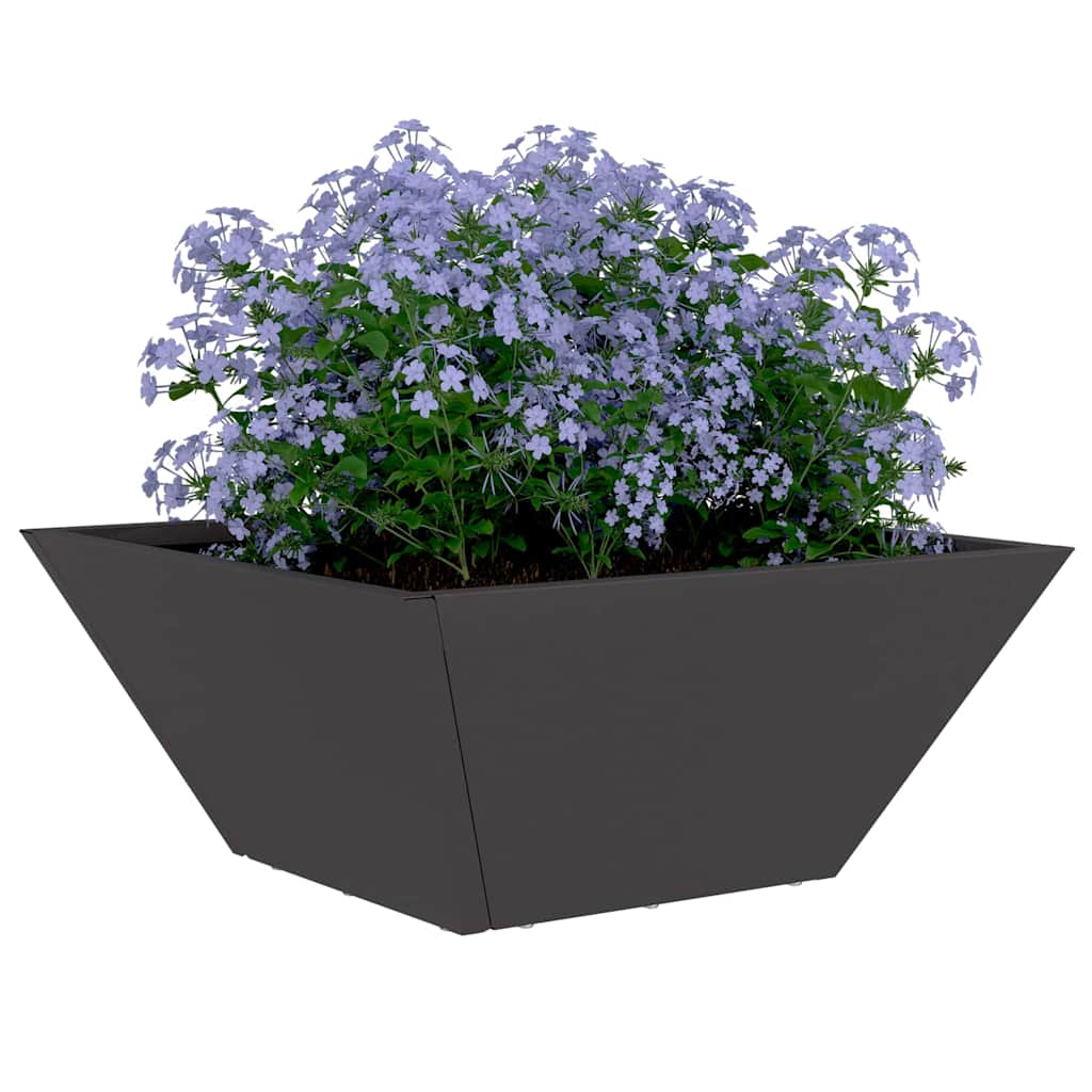 Kerti cserép 5 db Fekete 35 x 35 x 15 cm Hidegen hengerelt acél