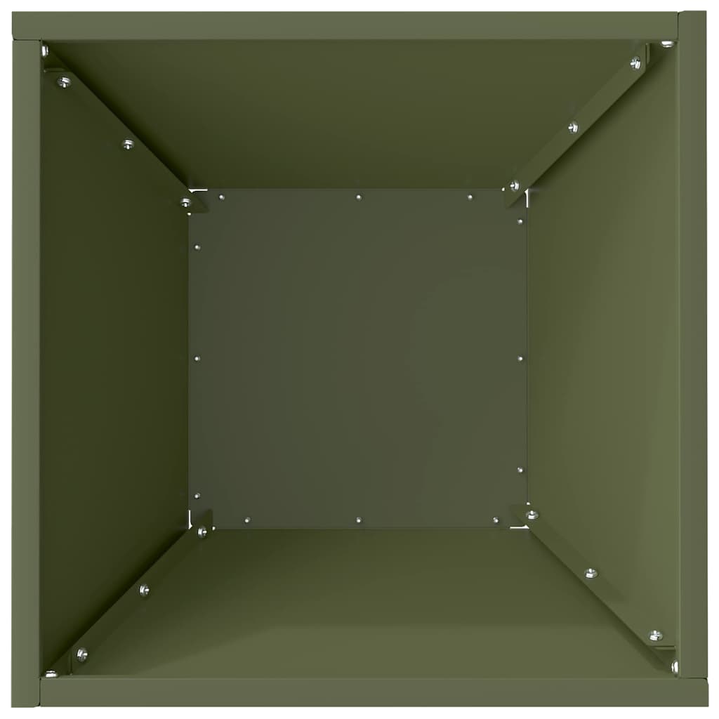 Kerti cserép Olajzöld 35 x 35 x 15 cm Hidegen hengerelt acél
