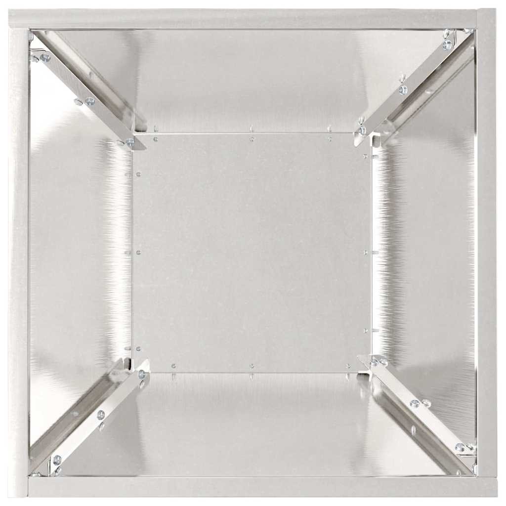 Kerti cserép 5 db Ezüst 35 x 35 x 15 cm Rozsdamentes acél