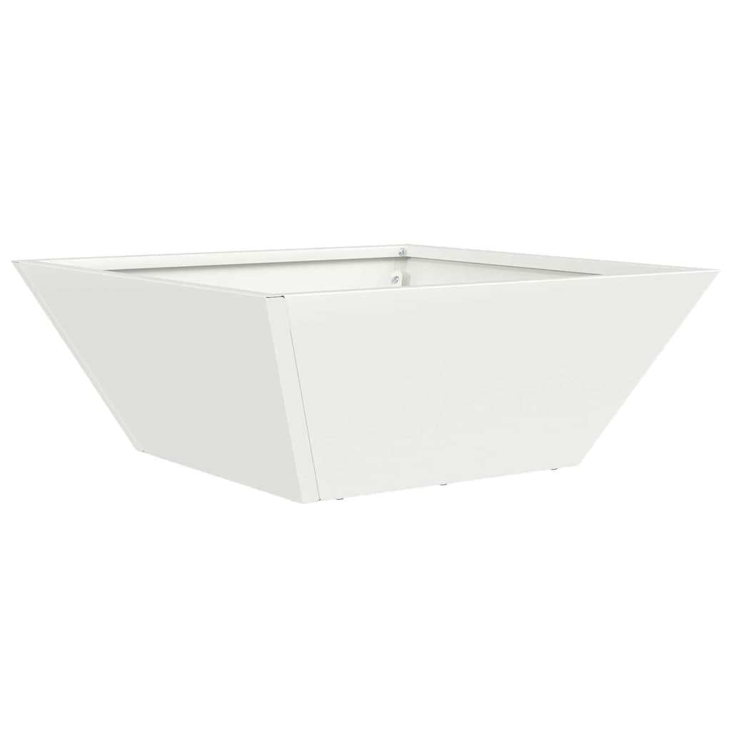 Kerti cserép 5 db Fehér 40 x 40 x 15 cm Hidegen hengerelt acél