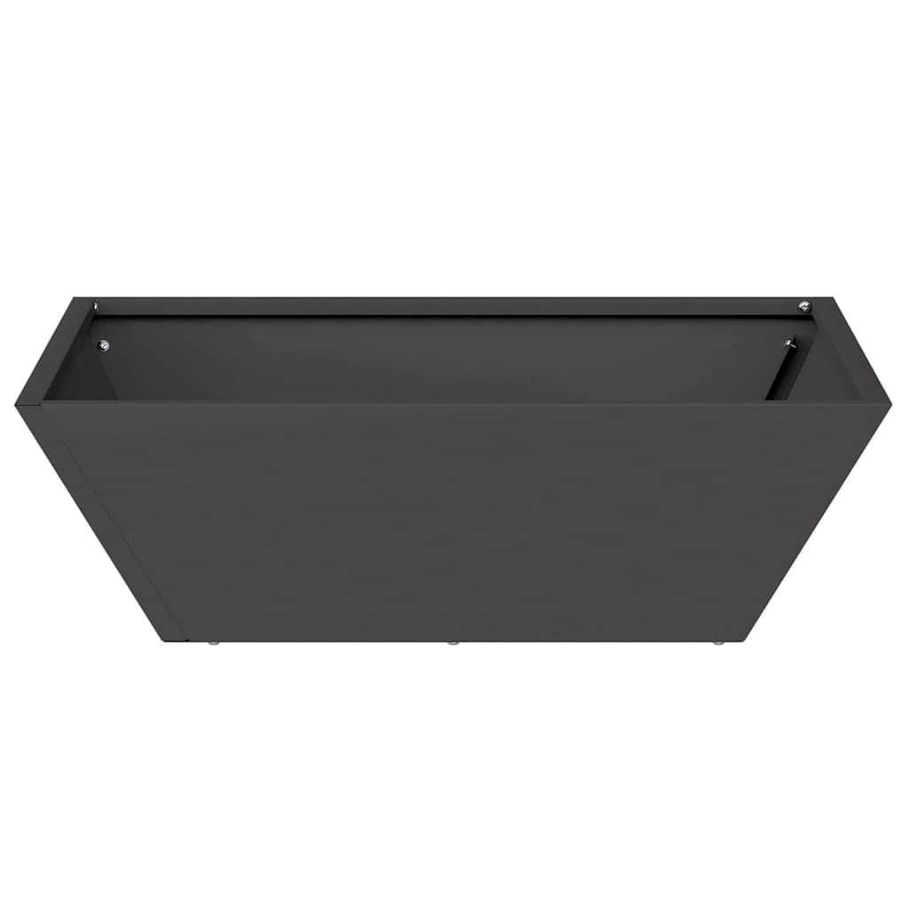 Kerti cserép 5 db Fekete 50 x 50 x 15 cm Hidegen hengerelt acél