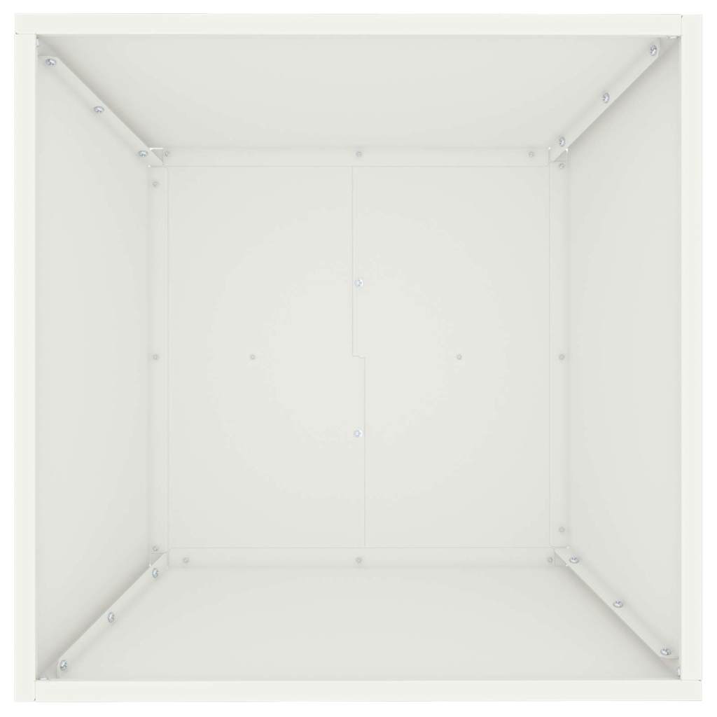 Kerti cserép 5 db Fehér 50 x 50 x 15 cm Hidegen hengerelt acél
