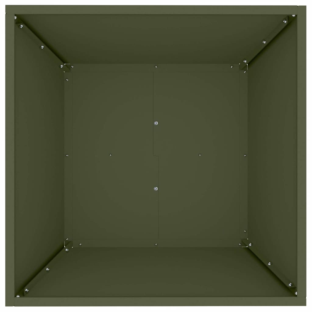 Kerti cserép Olajzöld 50 x 50 x 15 cm Hidegen hengerelt acél
