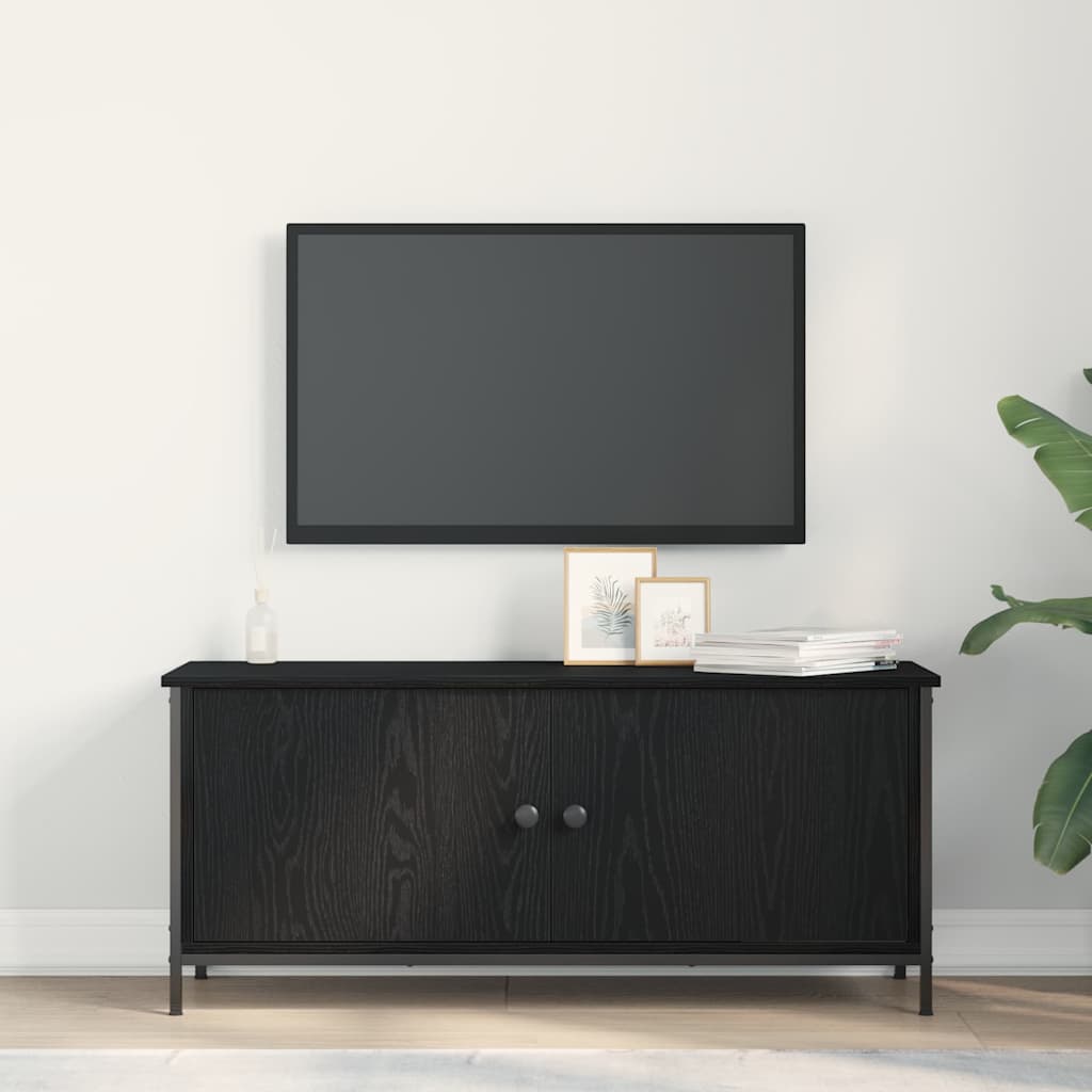 TV szekrény 100 x 35 x 45 cm Fekete tölgy Szerelt Fa