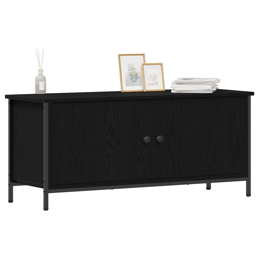 TV szekrény 100 x 35 x 45 cm Fekete tölgy Szerelt Fa