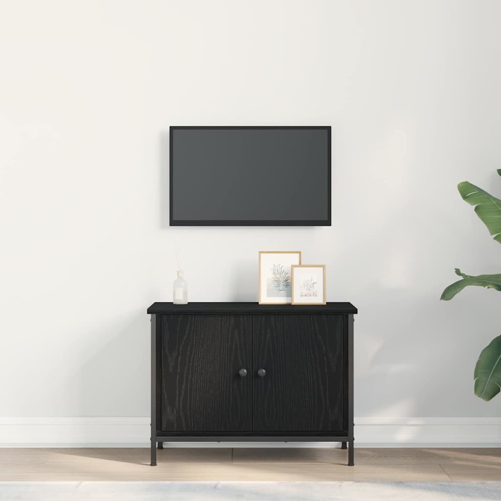 TV szekrény 60 x 35 x 45 cm Fekete tölgy Szerelt Fa