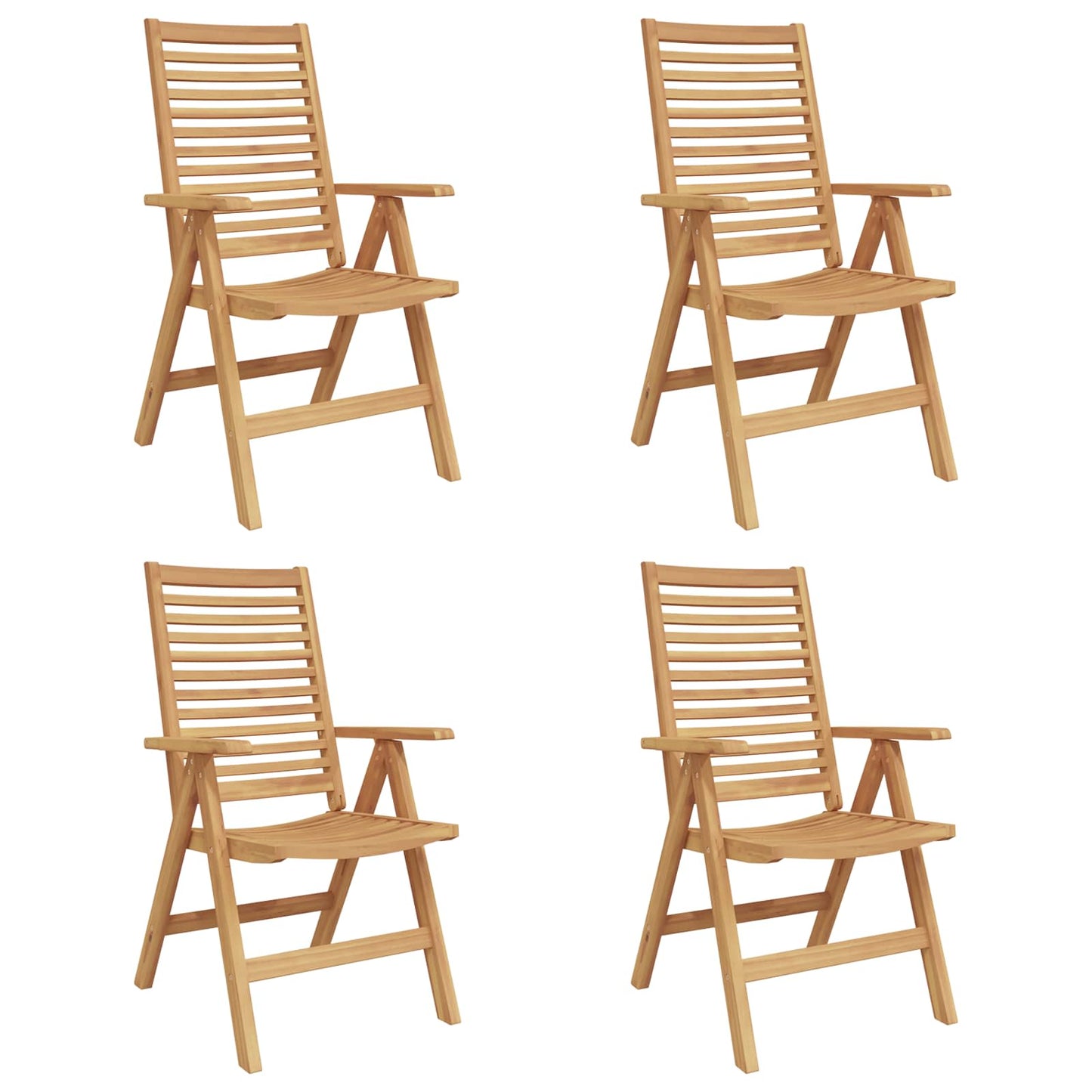 Szék 4 pcs Barna 64.5 x 52 x 108 cm Tömör Teakfa