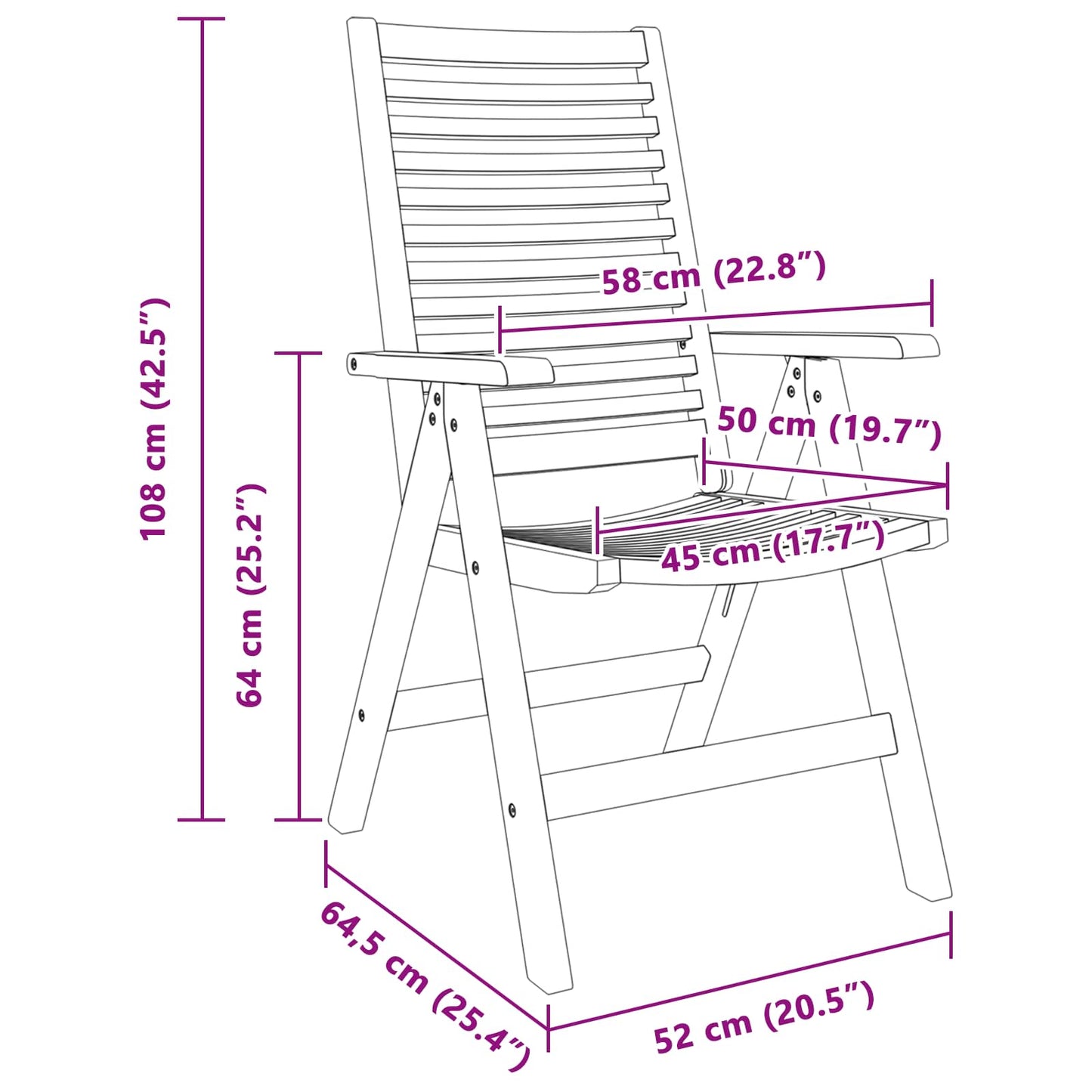 Szék 4 pcs Barna 64.5 x 52 x 108 cm Tömör Teakfa