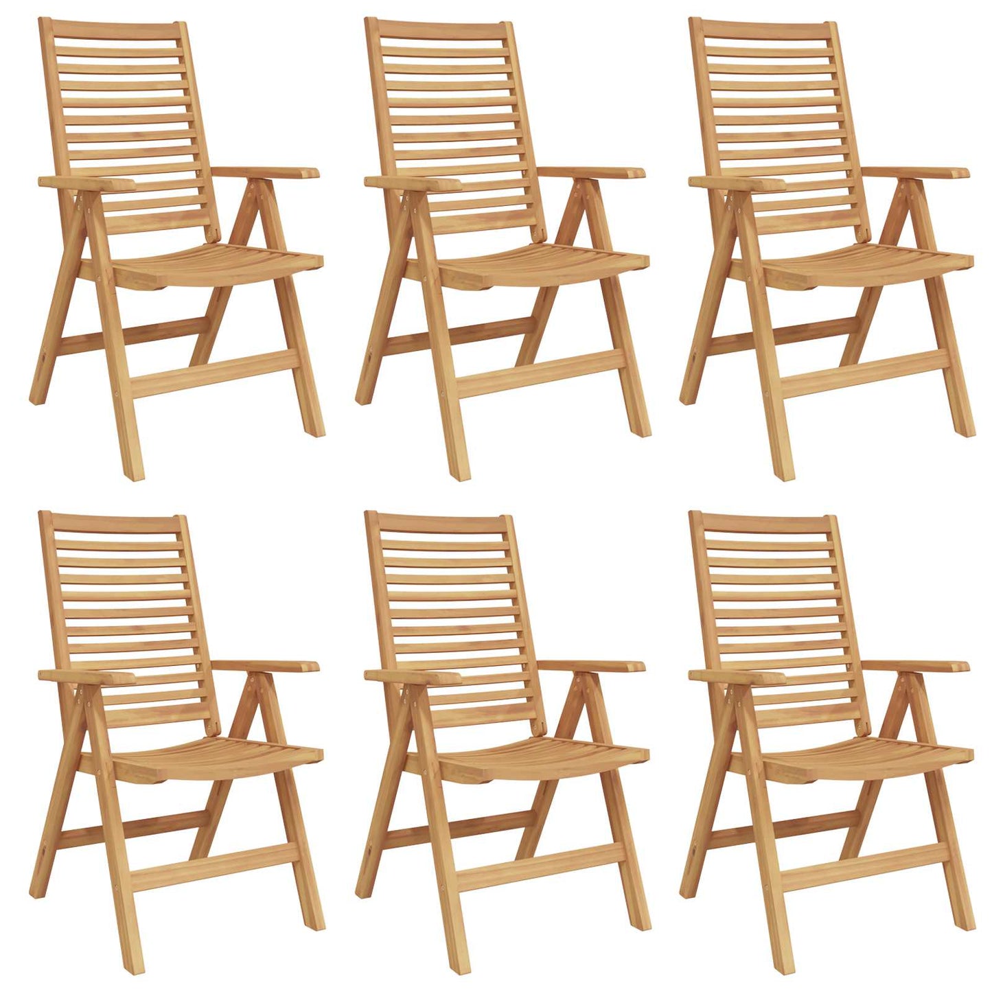 Szék 6 pcs Barna 64.5 x 52 x 108 cm Tömör Teakfa