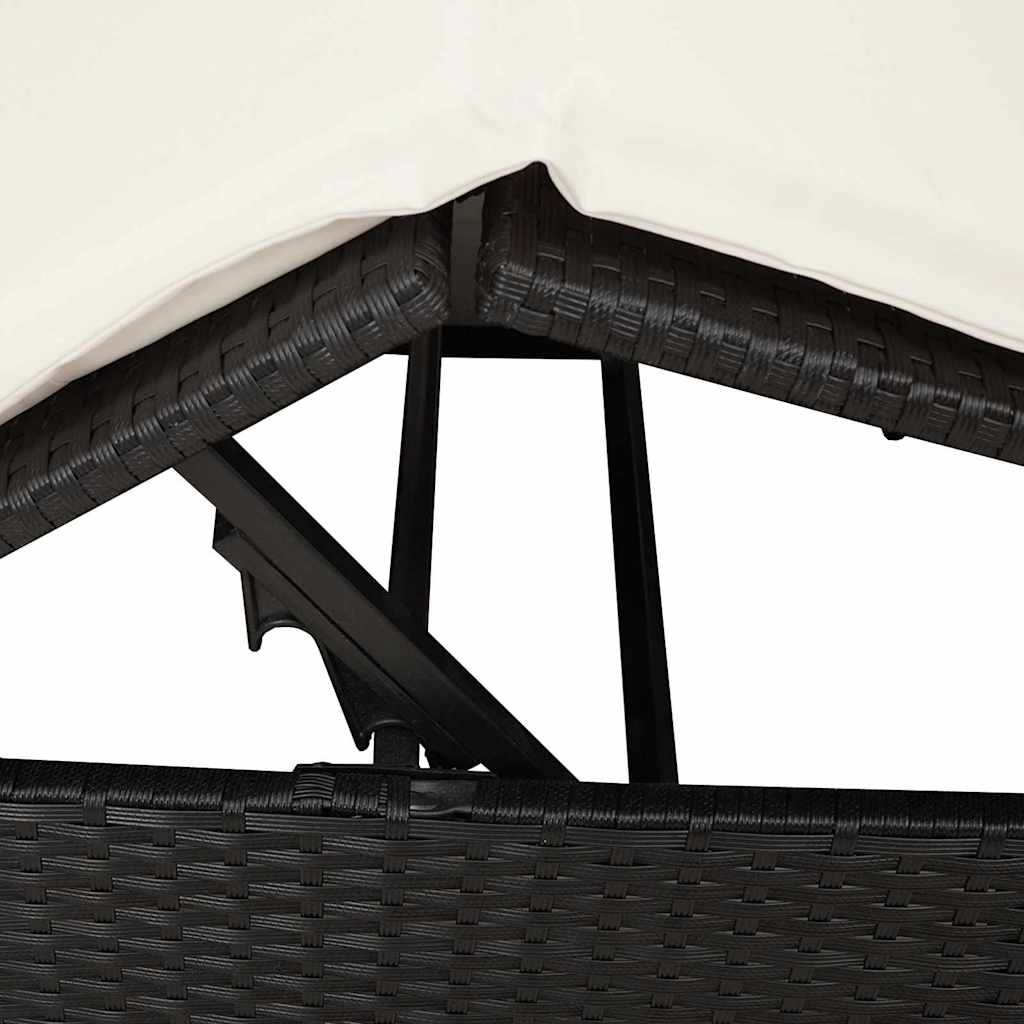 Dupla napozóágy Meleg fehér 205 x 129 x 200 cm polirattan