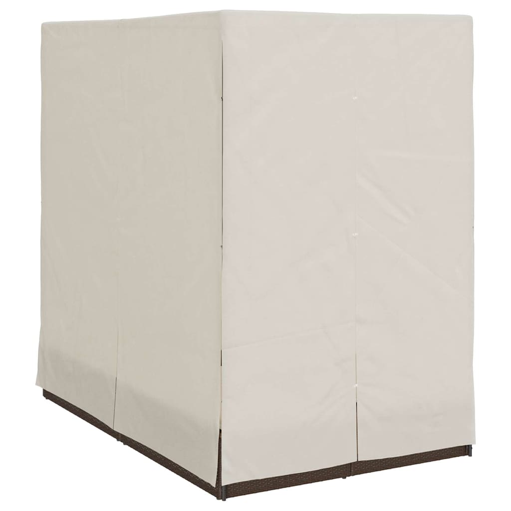 Dupla napozóágy Meleg fehér 205 x 129 x 200 cm polirattan
