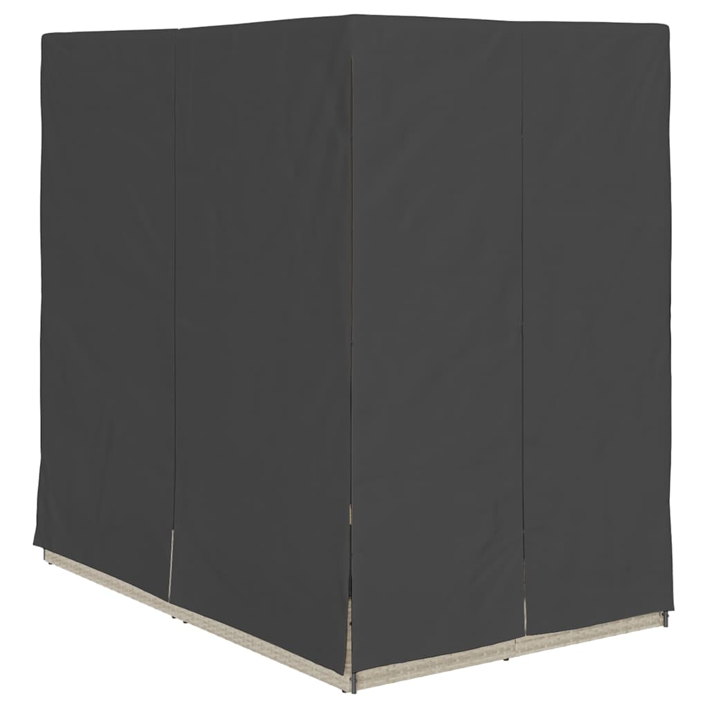 Dupla napozóágy Világosszürke 205 x 129 x 200 cm polirattan