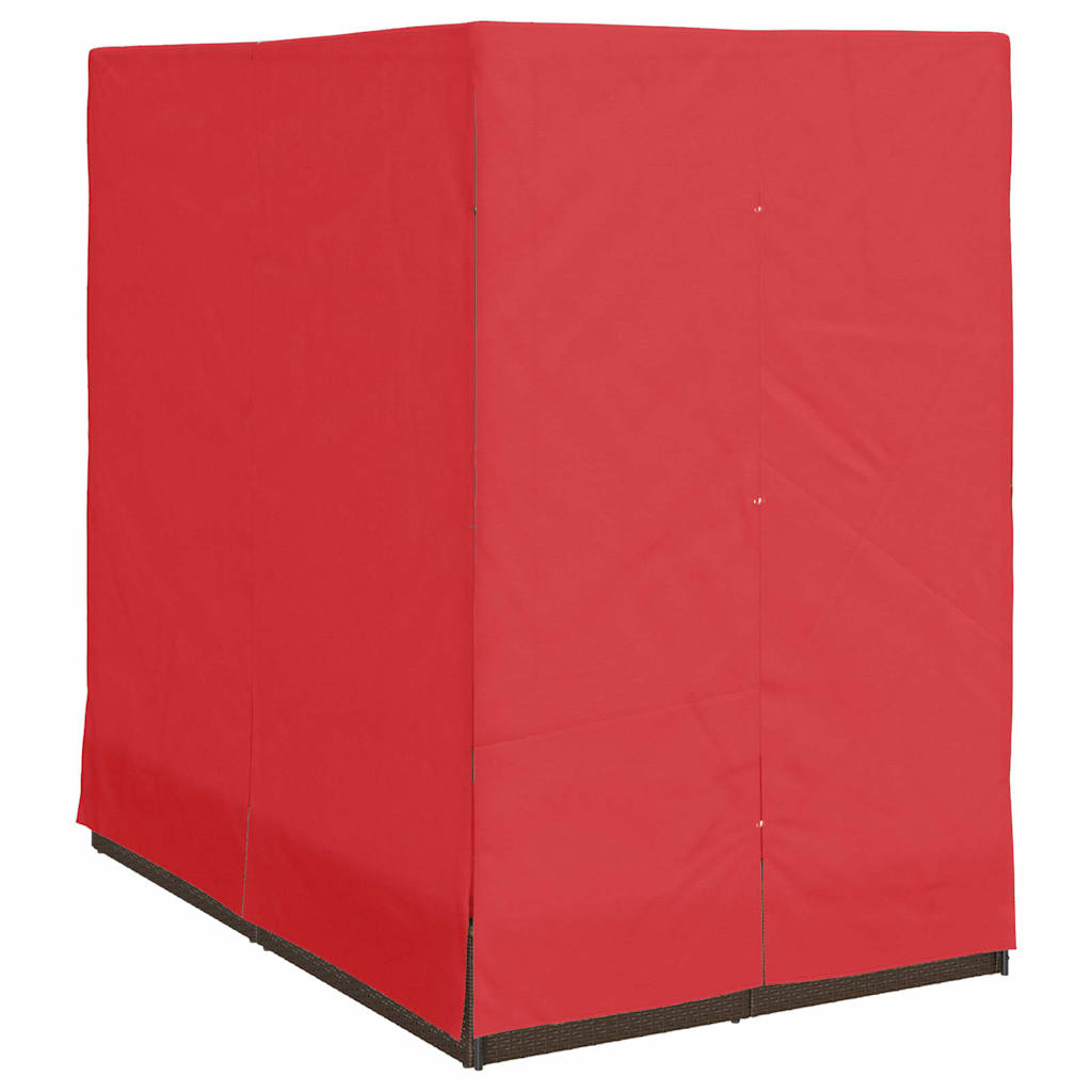 Dupla napozóágy Állítható Piros 205 x 129 x 200 cm polirattan