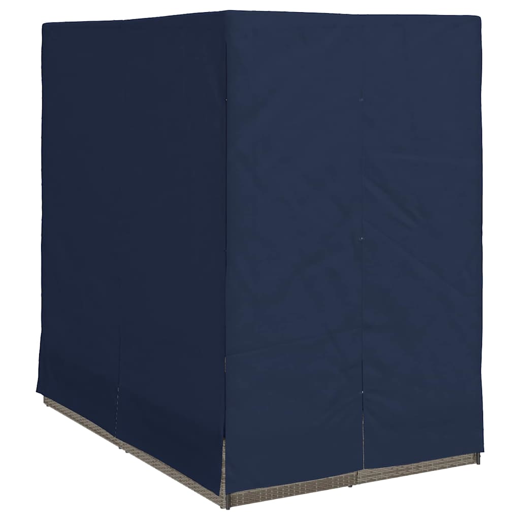 Dupla napozóágy Állítható Fekete 205 x 129 x 200 cm polirattan