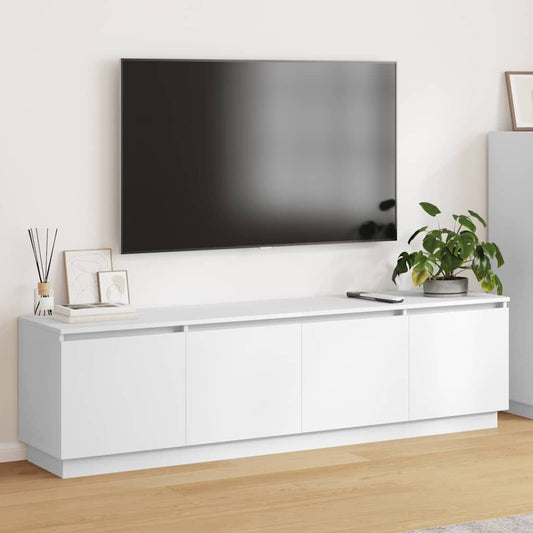 TV szekrény leddel Fehér 180 x 38 x 49 cm Faanyag