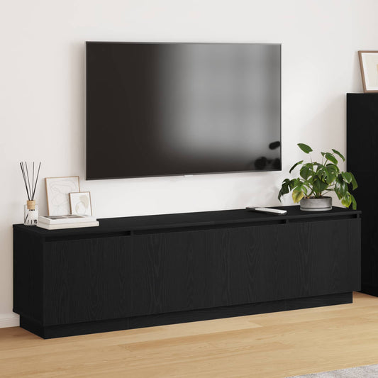 TV szekrény leddel Fekete tölgy 180 x 38 x 49 cm Faanyag