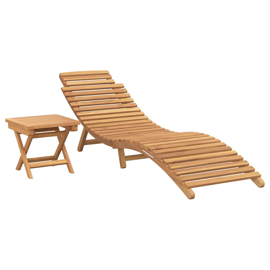 Napozó 2 pcs Barna 198 x 55 x 58,5 cm Tömör Teakfa