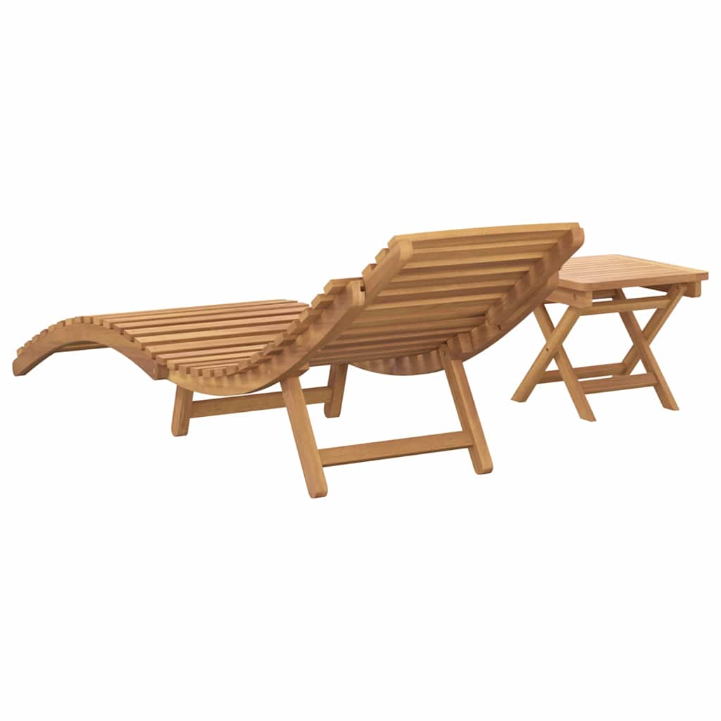 Napozó 2 pcs Barna 198 x 55 x 58,5 cm Tömör Teakfa