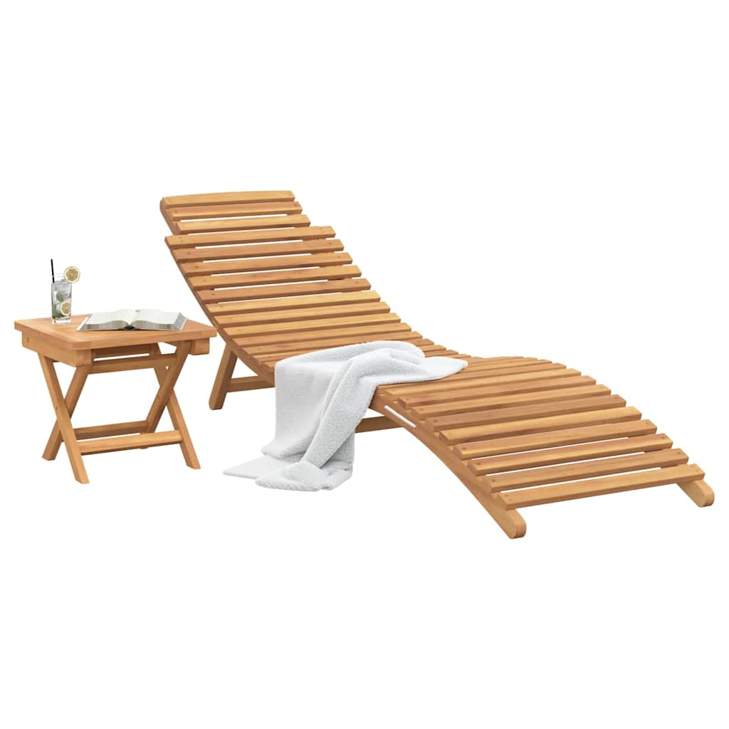 Napozó 2 pcs Barna 198 x 55 x 58,5 cm Tömör Teakfa