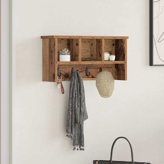 Fali Kabáthorog polcokkal Öreg fa 50 x 16 x 26 cm Faanyag