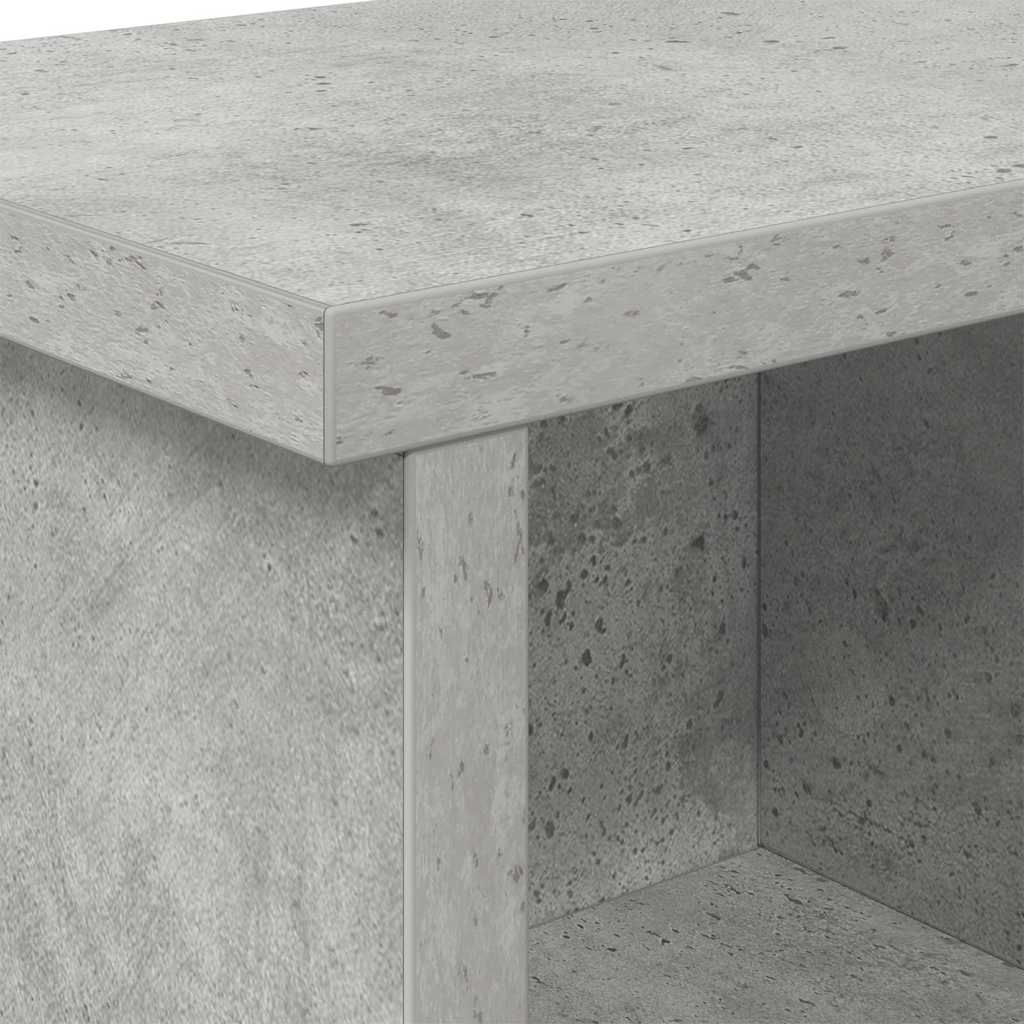 Fali Kabáthorog polcokkal Beton Szürke 100 x 16 x 26 cm Faanyag