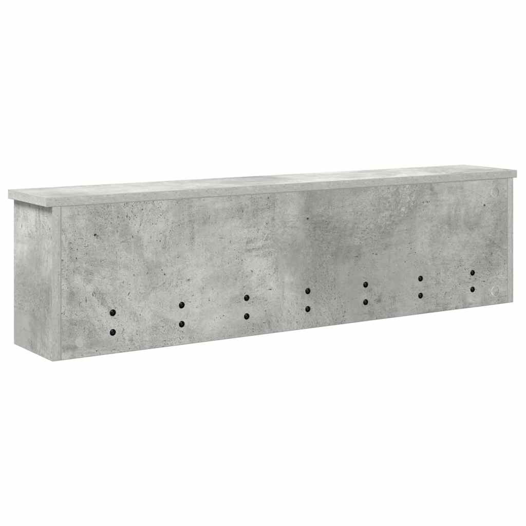Fali Kabáthorog polcokkal Beton Szürke 100 x 16 x 26 cm Faanyag