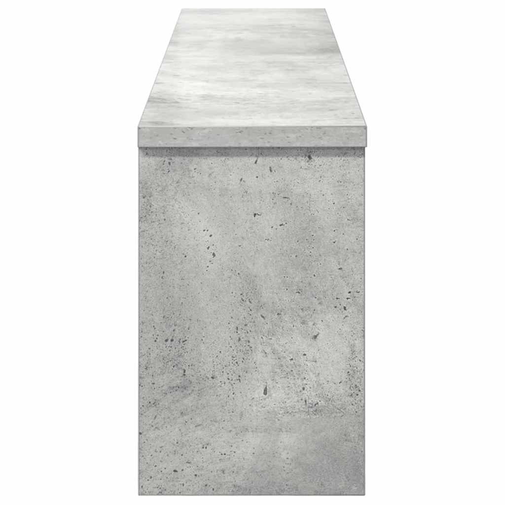 Fali Kabáthorog polcokkal Beton Szürke 100 x 16 x 26 cm Faanyag