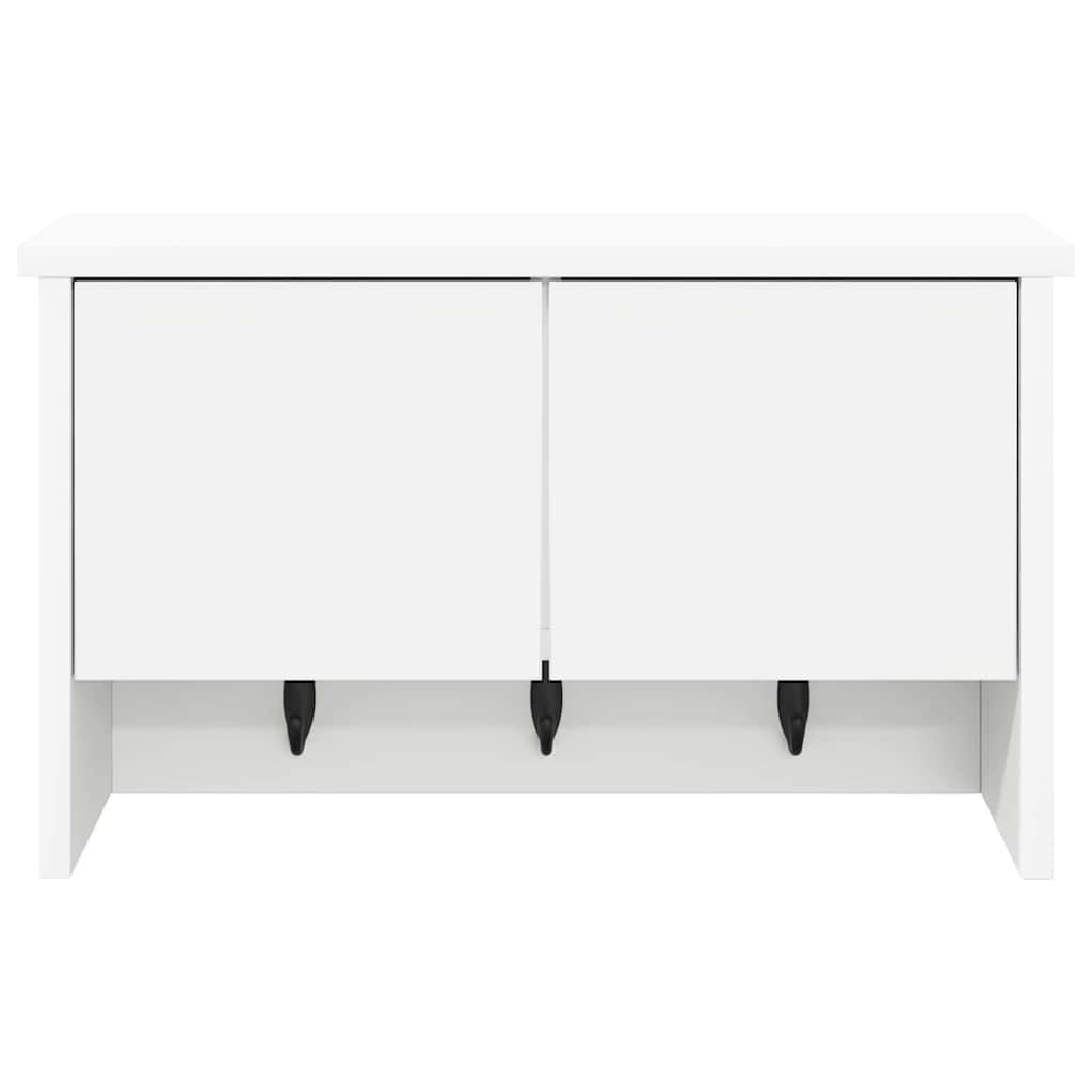 Fali Kabáthorog polcokkal ajtóval Fehér 50 x 20 x 30 cm Faanyag