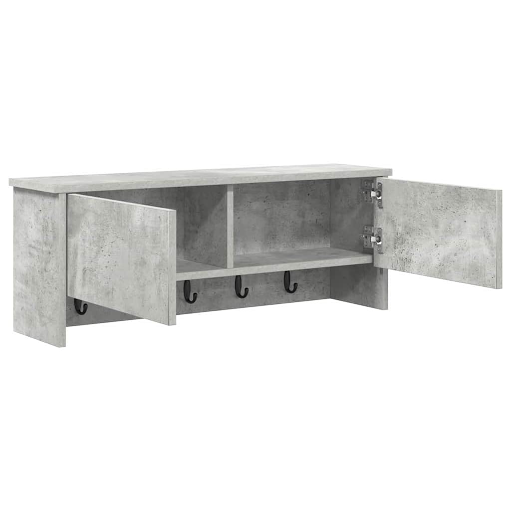 Fali Kabáthorog Falra szerelhető Beton Szürke 80 x 20 x 30 cm