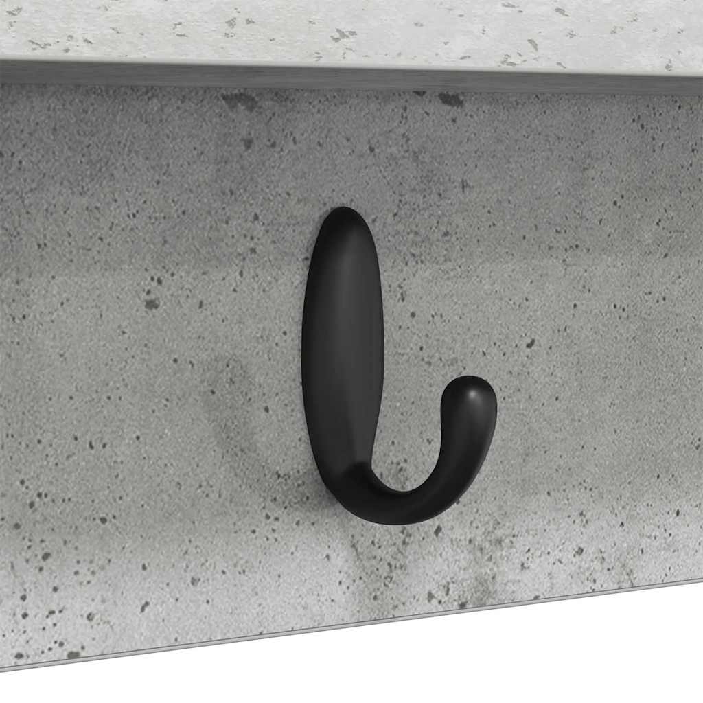 Fali Kabáthorog Beton Szürke 80 x 10,5 x 18 cm Faanyag