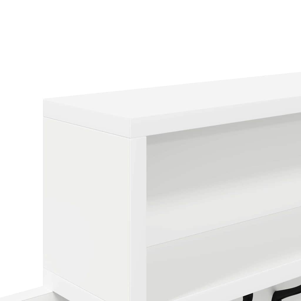 Fali Kabáthorog polcokkal Fehér 100 x 12 x 43,5 cm Faanyag
