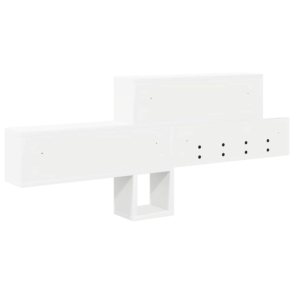 Fali Kabáthorog polcokkal Fehér 100 x 12 x 43,5 cm Faanyag