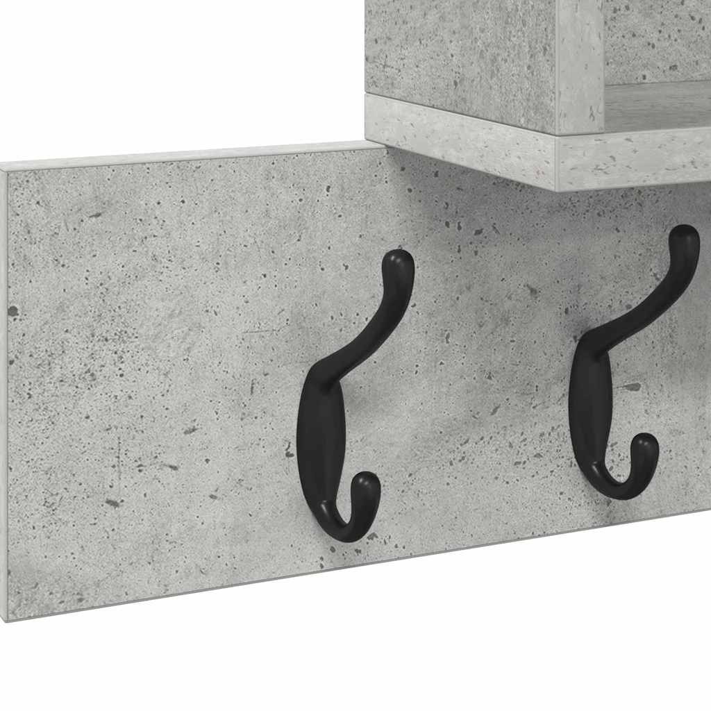 Fali Kabáthorog Beton Szürke 100 x 12 x 43,5 cm Faanyag